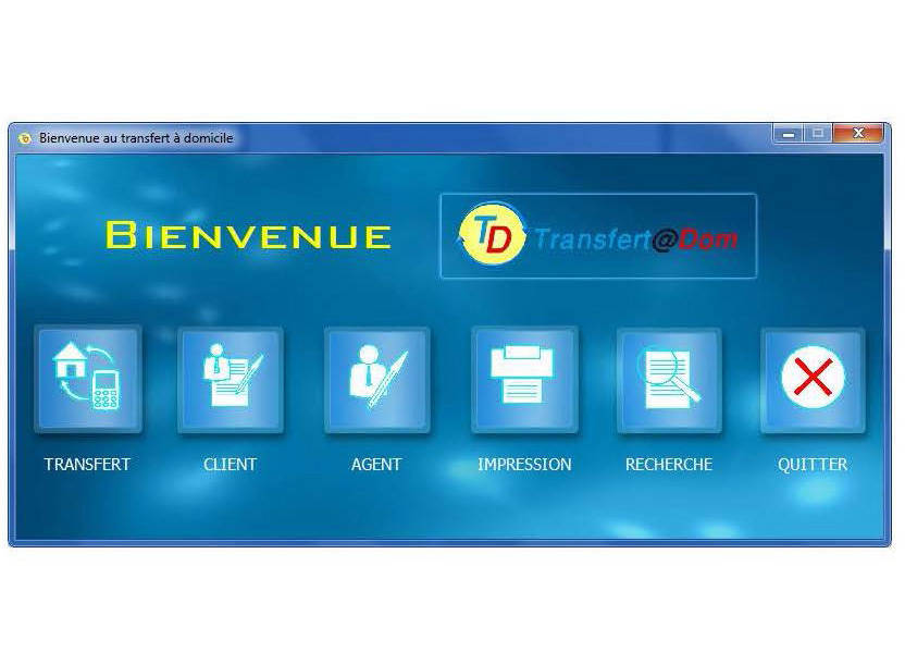 Fênetre du menu principal